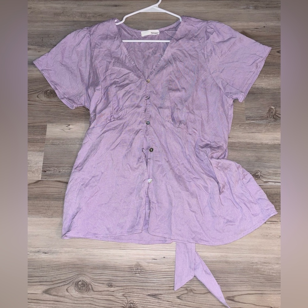 Heatherly Lavender Women's Top Size 1X